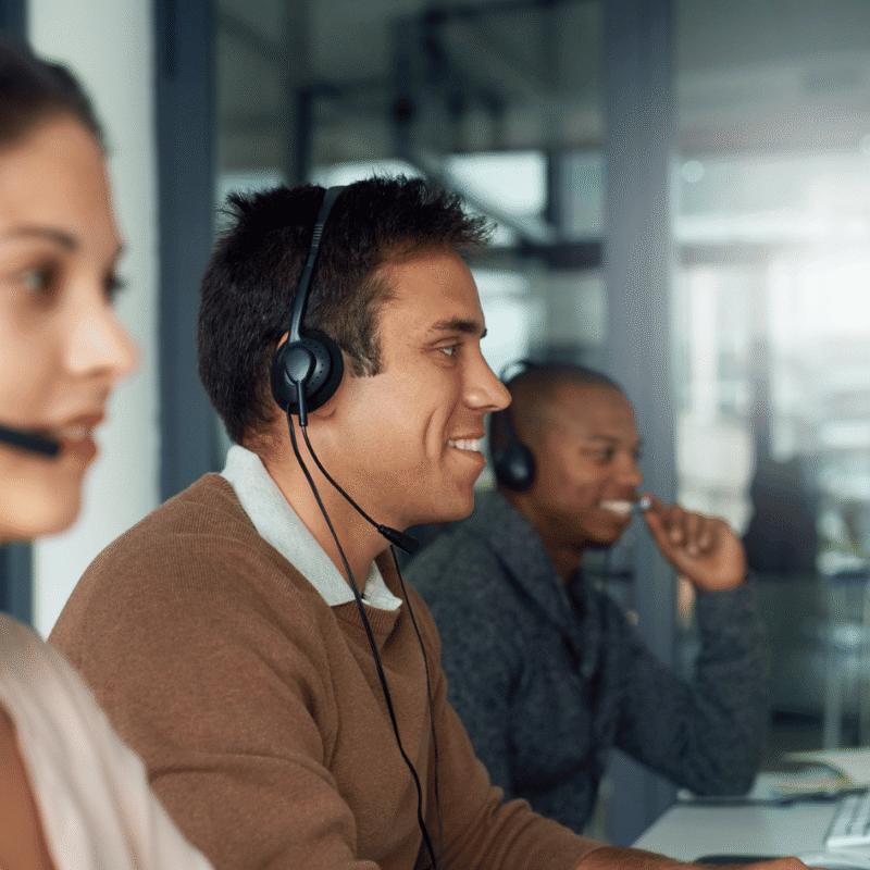 sales agents on phone